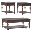 Pemberly Row 3 Piece Cocktail and End Table Set with Casters in Cherry