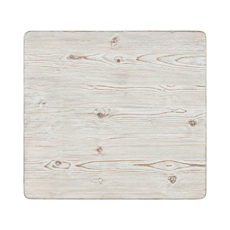 Pemberly Row Farmhouse End Table with Open Slatted Shelf in White