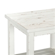 Pemberly Row Farmhouse End Table with Open Slatted Shelf in White