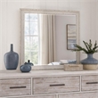 Pemberly Row Landscape Mirror with Beveled Edge and Bead Molding in White