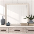 Pemberly Row Landscape Mirror with Beveled Edge and Bead Molding in White