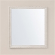 Pemberly Row Landscape Mirror with Beveled Edge and Bead Molding in White