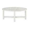 Pemberly Row Round Cocktail Table with X Style Trestle Base in White