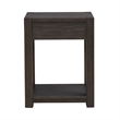 Pemberly Row Chairside Table with Storage Drawer and Open Shelf in Brown