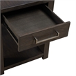 Pemberly Row Chairside Table with Storage Drawer and Open Shelf in Brown