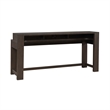 Pemberly Row Console Bar Table with Built In Charging Station in Brown