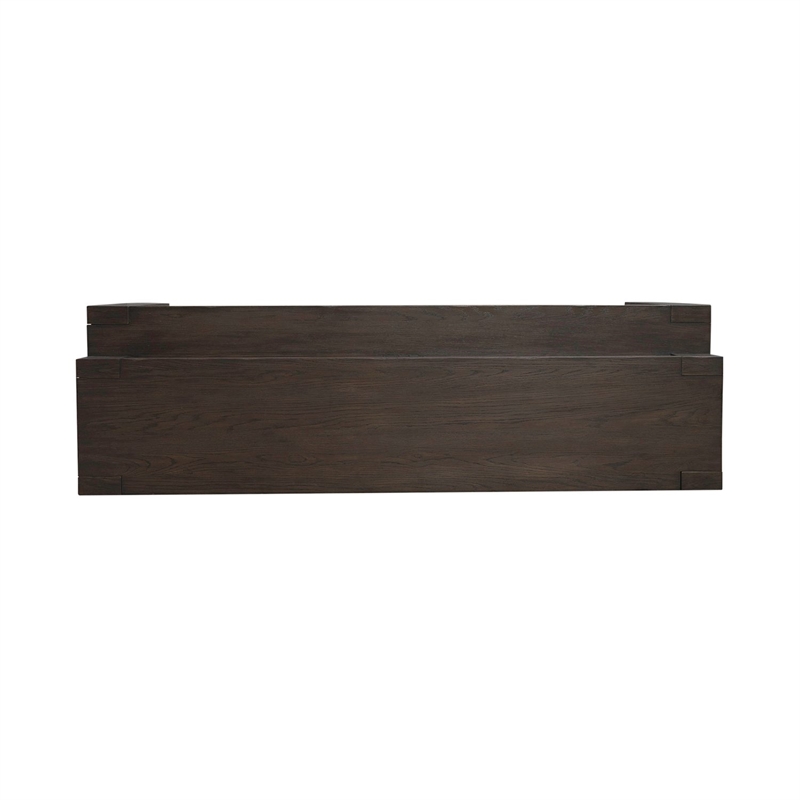 Pemberly Row Console Bar Table with Built In Charging Station in Brown