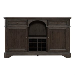 Pemberly Row Wine Buffet with 12 Bottle Rack and Felt Lined Tray in Cappuccino