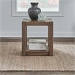 Pemberly Row Square Chairside Table with Planked Top in Brown