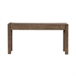 Pemberly Row Console Table with Drawers and Planked Top in Cobblestone Brown