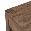 Pemberly Row Console Table with Drawers and Planked Top in Cobblestone Brown