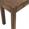 Pemberly Row Console Table with Drawers and Planked Top in Cobblestone Brown