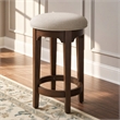 Pemberly Row Upholstered Console Stool with Chenille Seat in Cherry