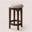 Pemberly Row Upholstered Console Stool with Chenille Seat in Cherry