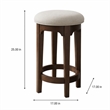 Pemberly Row Upholstered Console Stool with Chenille Seat in Cherry