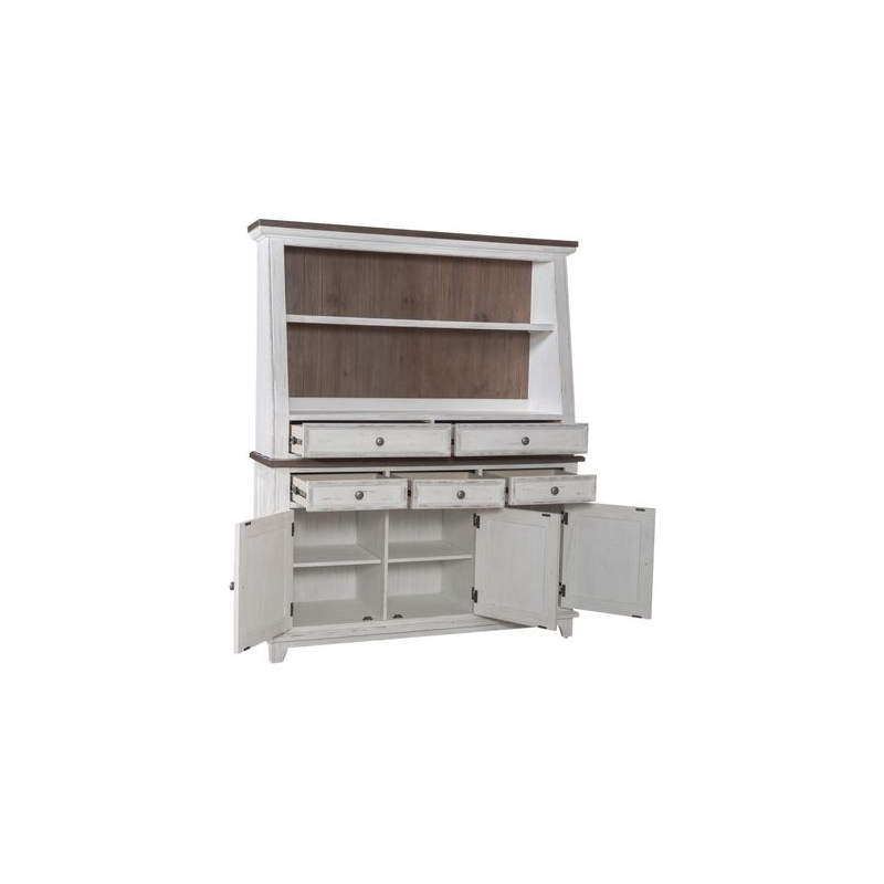 Pemberly Row 2 Piece Bunching Display Cabinet Set with Glass Doors in White