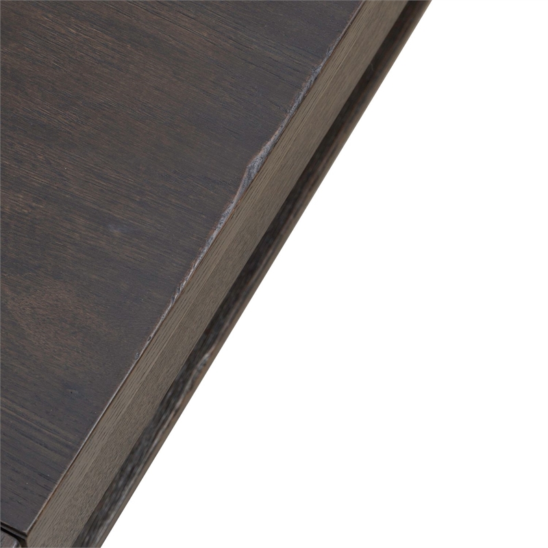 Pemberly Row Oversized Square Cocktail Table with Casters in Brown