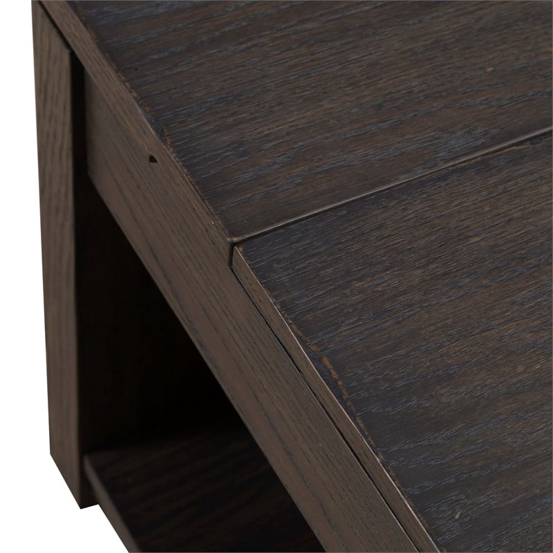 Pemberly Row Lift Top Cocktail Table with Hidden Storage in Brown