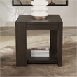 Pemberly Row End Table with Open Shelf and Over Scaled Legs in Brown