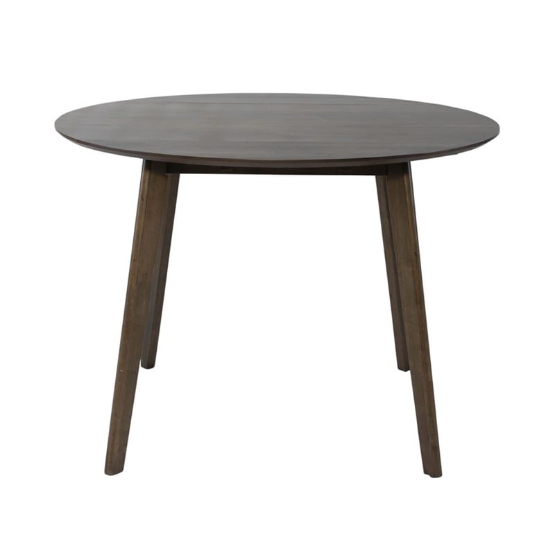 Pemberly Row Drop Leaf Dining Table with Splayed Legs in Brown