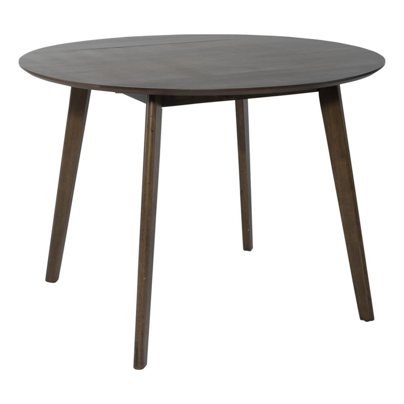 Pemberly Row Drop Leaf Dining Table with Splayed Legs in Brown