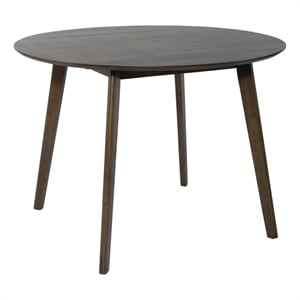 Pemberly Row Drop Leaf Dining Table with Splayed Legs in Brown
