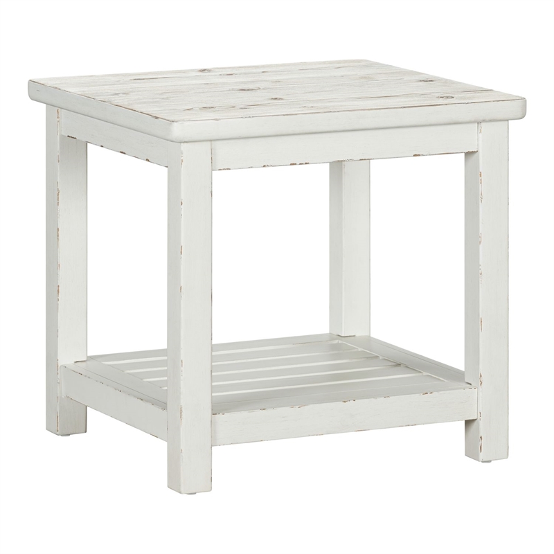 Pemberly Row 3 Piece Cocktail Table Set with Slatted Shelves in White