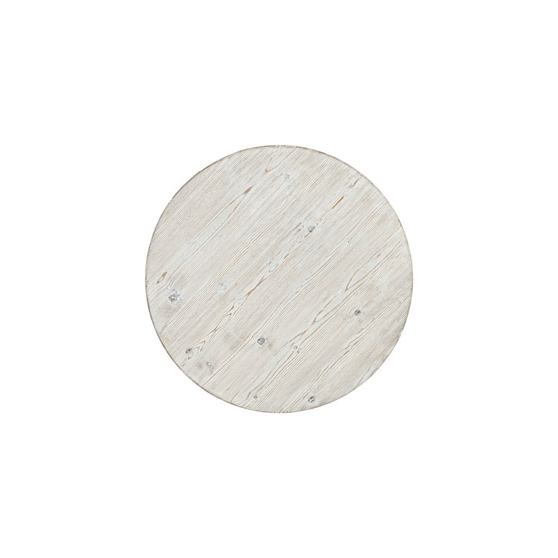 Pemberly Row Round End Table with X Style Trestle Base in White