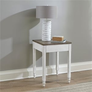 Pemberly Row Corner Filler Table with Chamfered Legs in White