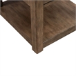 Pemberly Row Drawer End Table with Planked Top and Open Shelf in Brown