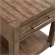 Pemberly Row Drawer End Table with Planked Top and Open Shelf in Brown