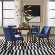 Pemberly Row 5-Piece Drop Leaf Dining Table Set in Brown and Blue