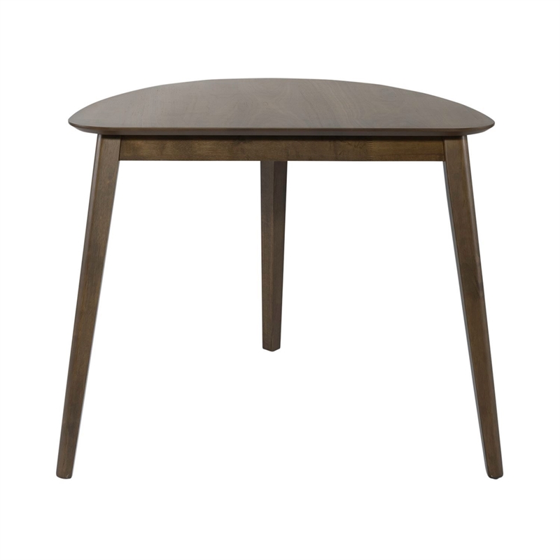 Pemberly Row 4 Piece Triangle Dining Table Set in Walnut and Linen