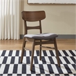 Pemberly Row 4 Piece Triangle Dining Table Set in Walnut and Linen