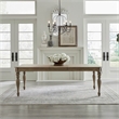 Pemberly Row Rectangular Leg Dining Table with 18 Inch Leaf in Brown