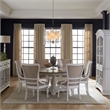 Pemberly Row 7 Piece Round Pedestal Table Set with Wing Back Chairs in White