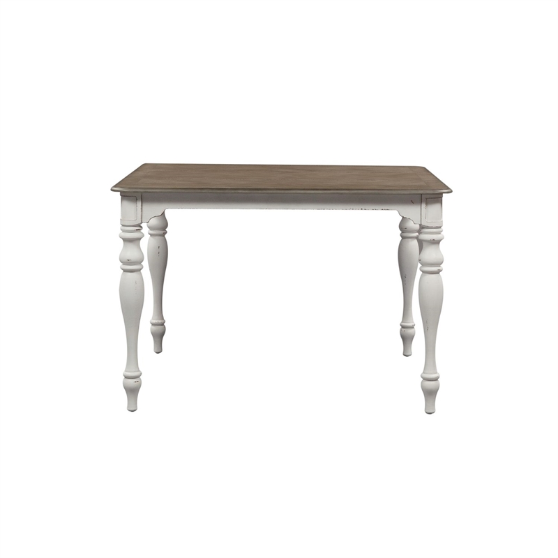 Pemberly Row 5 Piece Gathering Table Dining Set with Chairs in White