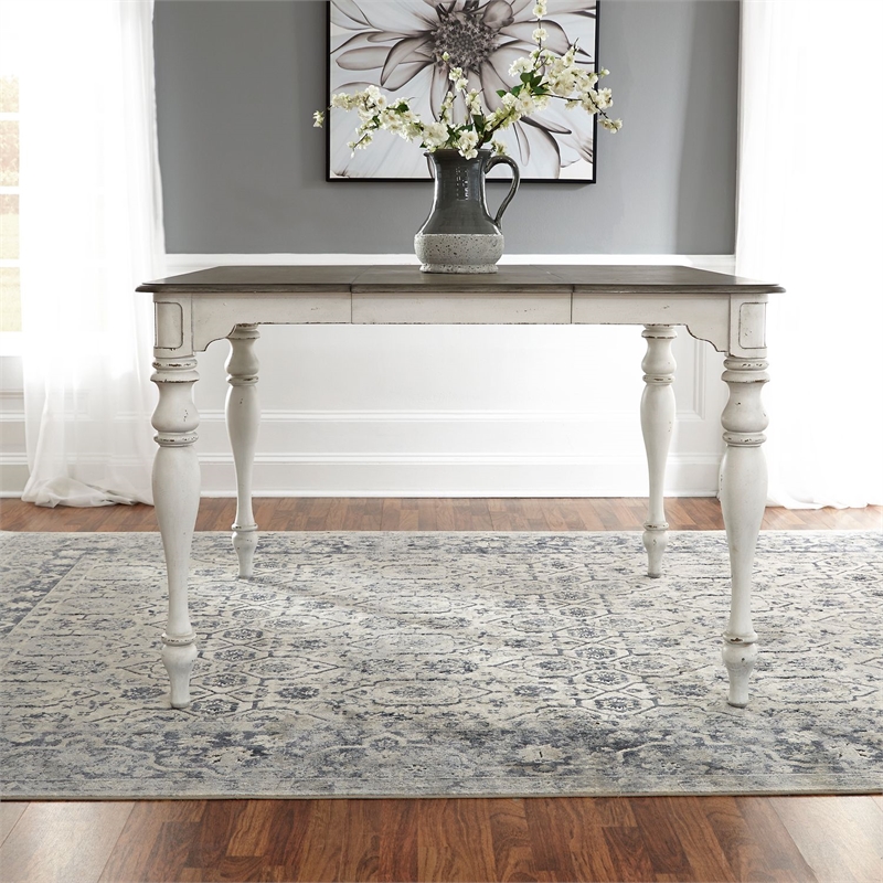 Pemberly Row 5 Piece Gathering Table Dining Set with Chairs in White