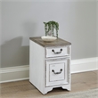 Pemberly Row 2 Drawer Mobile File with Casters Rubberwood Antique White