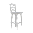 Pemberly Row Arched Ladderback Swivel Bar Stool Set of 2 in White