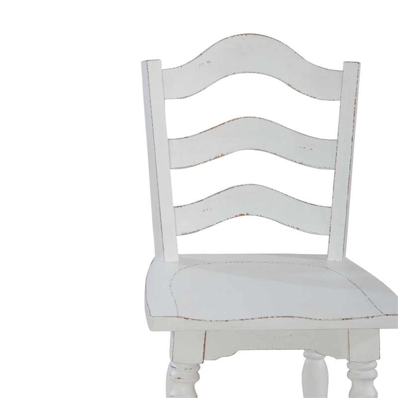 Pemberly Row Arched Ladderback Swivel Bar Stool Set of 2 in White