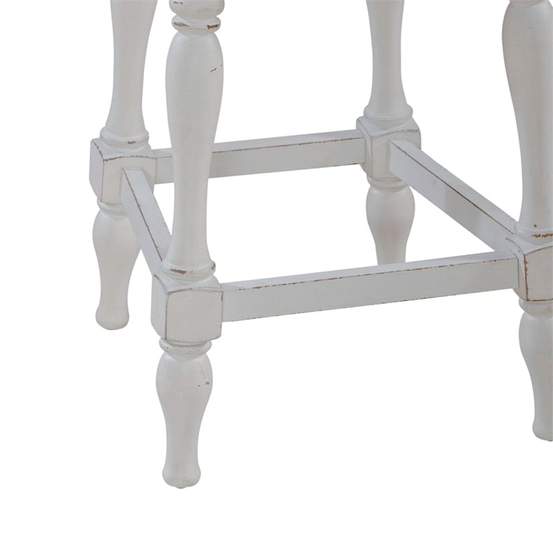 Pemberly Row Arched Ladderback Swivel Bar Stool Set of 2 in White