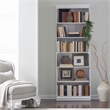 Pemberly Row 84 Inch Bookcase with Fixed Shelves and Planked Back in White