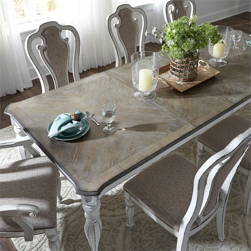 Pemberly Row 5 Piece Rectangular Table Dining Set with Chairs in White