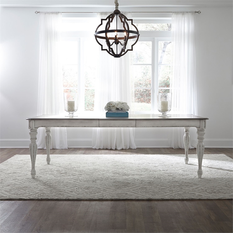 Pemberly Row 5 Piece Rectangular Table Dining Set with Chairs in White