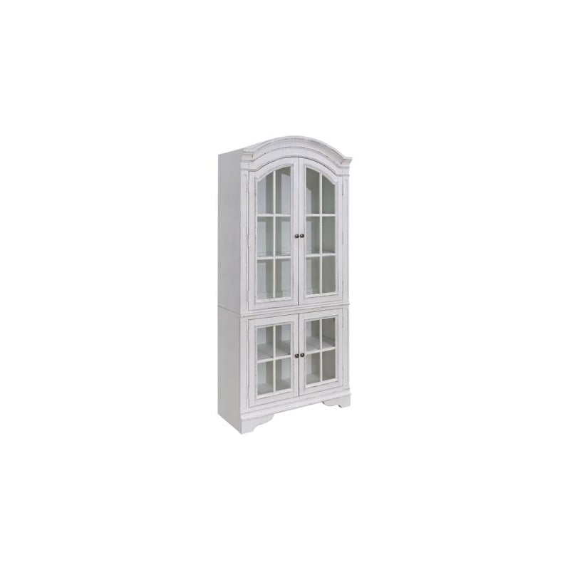 Pemberly Row Display Cabinet with Glass Doors and LED Lighting in White