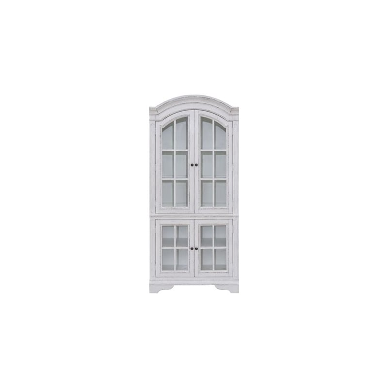 Pemberly Row Display Cabinet with Glass Doors and LED Lighting in White