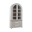 Pemberly Row Curio Cabinet with Seeded Glass Doors and LED Lighting in White