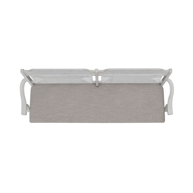 Pemberly Row Panel Back Dining Bench with Scrolled Arms in White