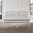Pemberly Row Panel Back Dining Bench with Scrolled Arms in White